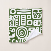 Bos Groene en Witte Doodles 3 van 4 Bad Handdoek (Wasdoekje)