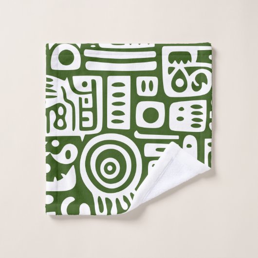 Bos Groene en Witte Doodles 3 van 4 Bad Handdoek (Wasdoekje)