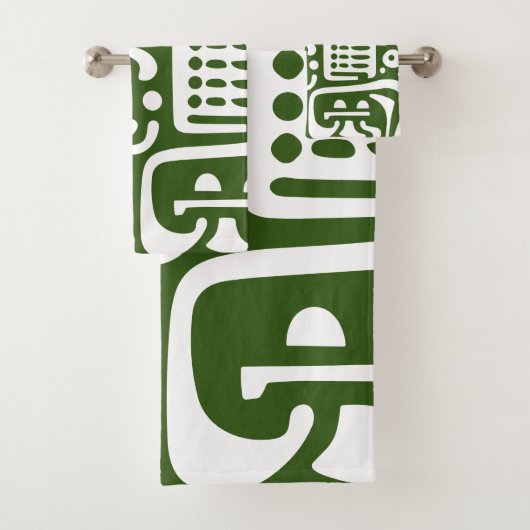 Bos Groene en Witte Doodles 4 van 4 Bad Handdoek (Insitu)