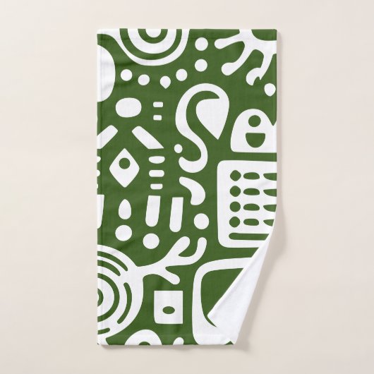Bos Groene en Witte Doodles 4 van 4 Bad Handdoek (Handdoek)
