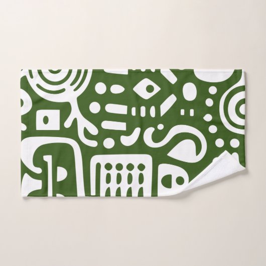 Bos Groene en Witte Doodles 4 van 4 Bad Handdoek (Handdoek)