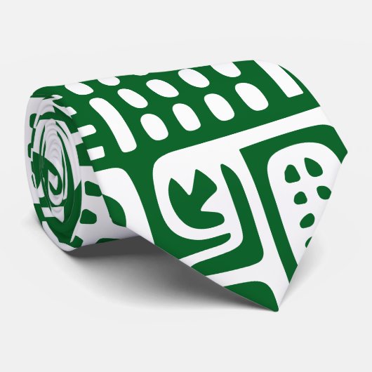 Bos groene en witte doodles van 7 stropdas (Opgerold)