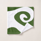 Bos Groene en Witte Swirl Wave Bad Handdoek (Wasdoekje)
