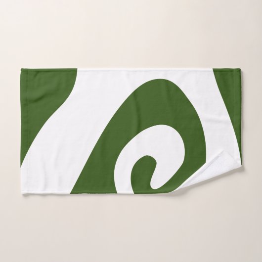 Bos Groene en Witte Swirl Wave Bad Handdoek (Handdoek)