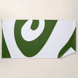 Bos Groene en Witte Swirl Wave Strandlaken