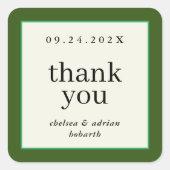 Bos Groene Grens Eenvoudige Huwelijksgunst Vierkante Sticker (Voorkant)