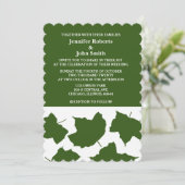 Bos Groene Herfst Leaf Wit SCallopped Edge 2024 Kaart (Staand voorkant)