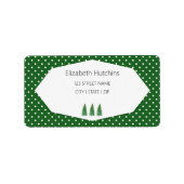 Bos Groene Kerstboom Waterverf Kunst Etiket (Voorkant)