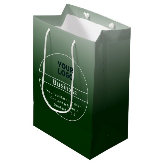 Bos Groene Ombre & Bedrijf enz. Contactgegevens Medium Cadeauzakje (Voorkant Gekanteld)