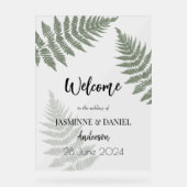 Bos groene varens buiten bruiloft acryl bord (Voorkant)