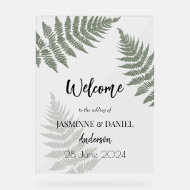 Bos groene varens buiten bruiloft acryl bord