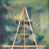 Bos groene varens buiten bruiloft acryl bord (Neutraal)