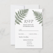 Bos groene varens buiten bruiloft RSVP kaartje (Voorkant)