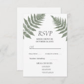 Bos groene varens buiten bruiloft RSVP kaartje (Voorkant / Achterkant)