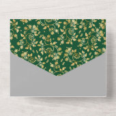 Bos Groene Winter Nacht Bruiloft All In One Uitnodiging (Achterkant)