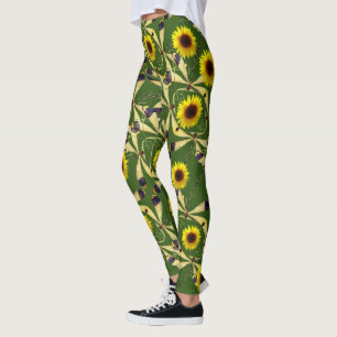 Bos Groene Zonnebloem Dragenfly Leggings