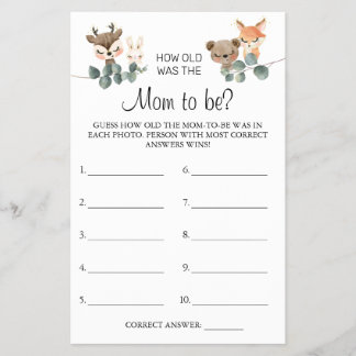 Bos Guess hoe oud was mama spelkaart voor babyfees Flyer