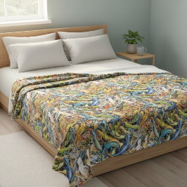 bos hagedis kluit fleece deken