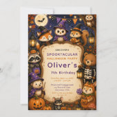 Bos Halloween Verjaardagsfeestje Kaart (Voorkant)