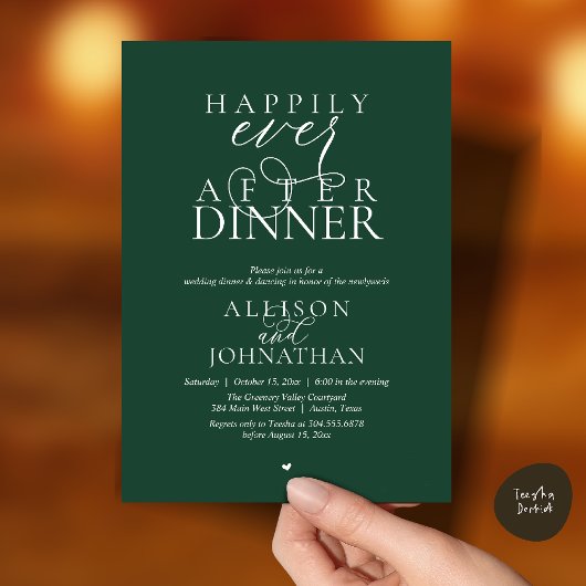 Bos Happily Ever After Diner Moderne Bruiloft Kaart