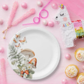 Bos herfst klein paddenstoel baby shower papieren bordje (Feest)