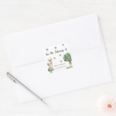Bos hert - voor de bibliotheek van vierkante sticker (Envelop)