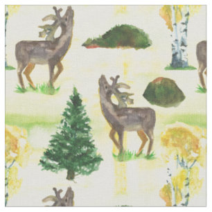 Bos herten Aquarel Stof