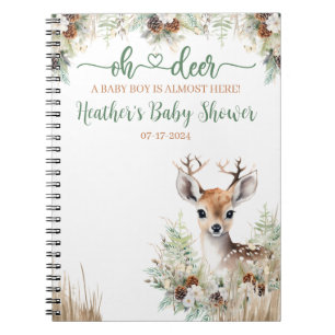 Bos Herten Baby Shower Jongen Notitieboek