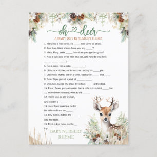 Bos Herten Baby Shower Jongensspel Briefkaart