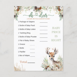 Bos Herten Baby Shower Jongensspel Briefkaart