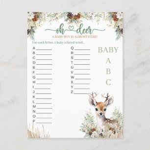 Bos Herten Baby Shower Jongensspel Briefkaart