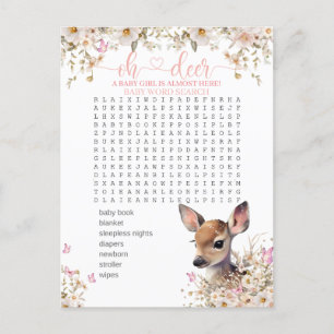 Bos Herten Baby Shower Spel Briefkaart