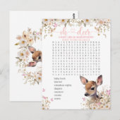 Bos Herten Baby Shower Spel Briefkaart (Voorkant / Achterkant)