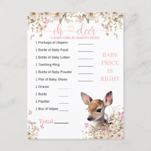 Bos Herten Baby Shower Spel Briefkaart