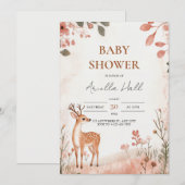 Bos Herten Baby Shower Uitnodiging (Voorkant / Achterkant)
