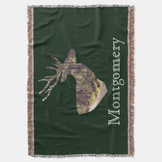 Bos herten bok jacht familienaam deken (Voorkant Verticaal)