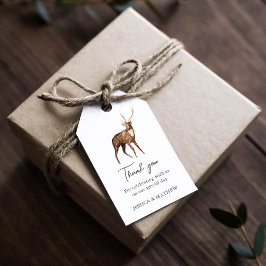 Bos Herten Bruiloft Bedankt Cadeaulabel