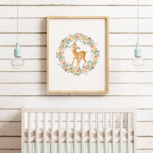 Bos Herten Dieren Kinderkamer Kunst Muur voor Kind Poster