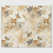 Bos Herten Dierenpatroon Cadeaupapier (Vlak)