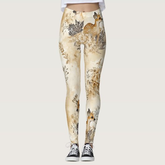 Bos Herten Dierenpatroon Leggings (Voorkant)