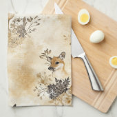 Bos Herten Dierenpatroon Theedoek (Quarter Fold)