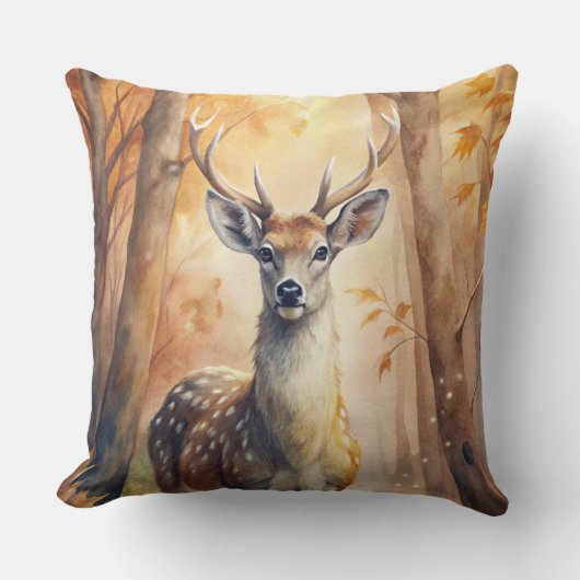 Bos Herten Herfst – Natuur geïnspireerde Herfst De Kussen (Voorkant)