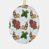 Bos herten in watercolor kerst keramisch ornament (Rechts)