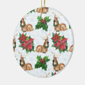 Bos herten in watercolor kerst keramisch ornament (Links)