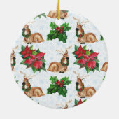 Bos herten in watercolor kerst keramisch ornament (Achterkant)