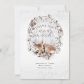 Bos Herten Koud buiten Winter Baby shower Bedankkaart (Voorkant)