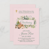 Bos herten meisjes doop uitnodigingen Doopfeest (Voorkant / Achterkant)