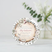 bos | Herten met Bloemen Baby shower Uitnodiging (Staand voorkant)