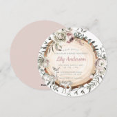 bos | Herten met Bloemen Baby shower Uitnodiging (Voorkant / Achterkant)