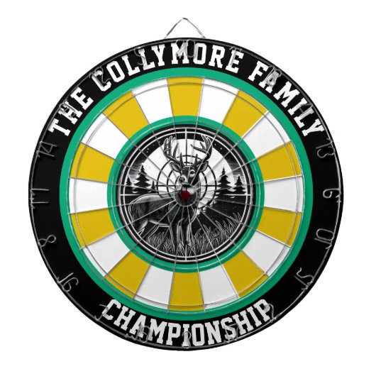 Bos Herten met Target Overlay Dartbord (Voorkant)